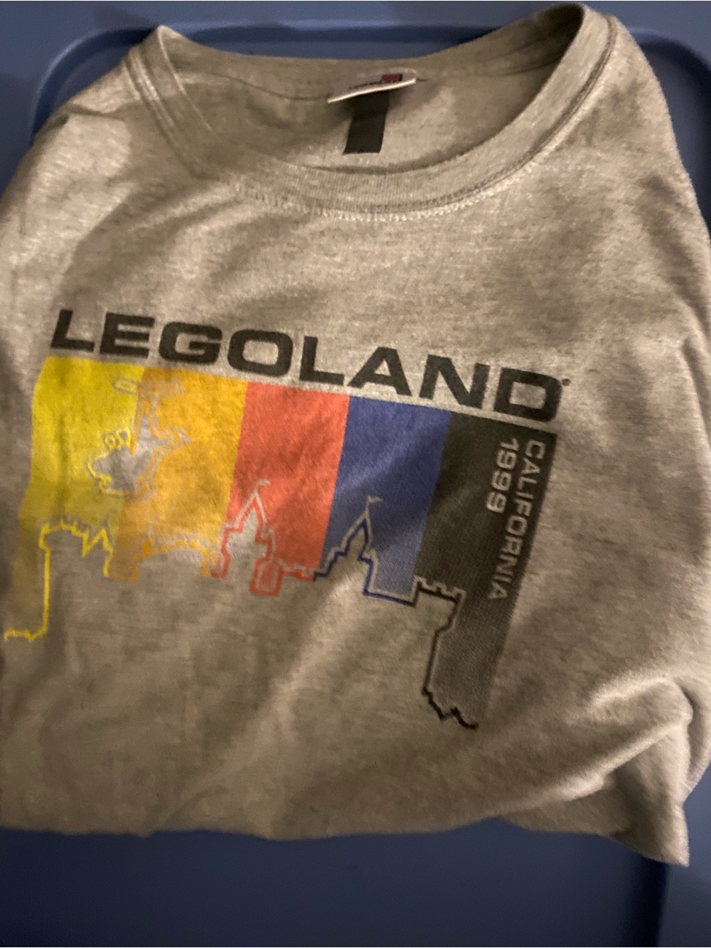 Lego Gray Short Sleeve Tee with Yellow Red and Blue Panels